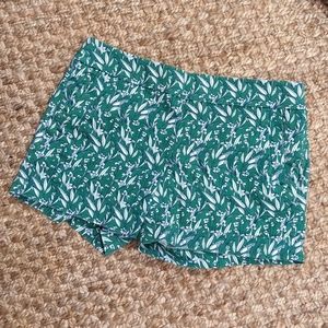 JCrew Green and Blue floral stretch shorts